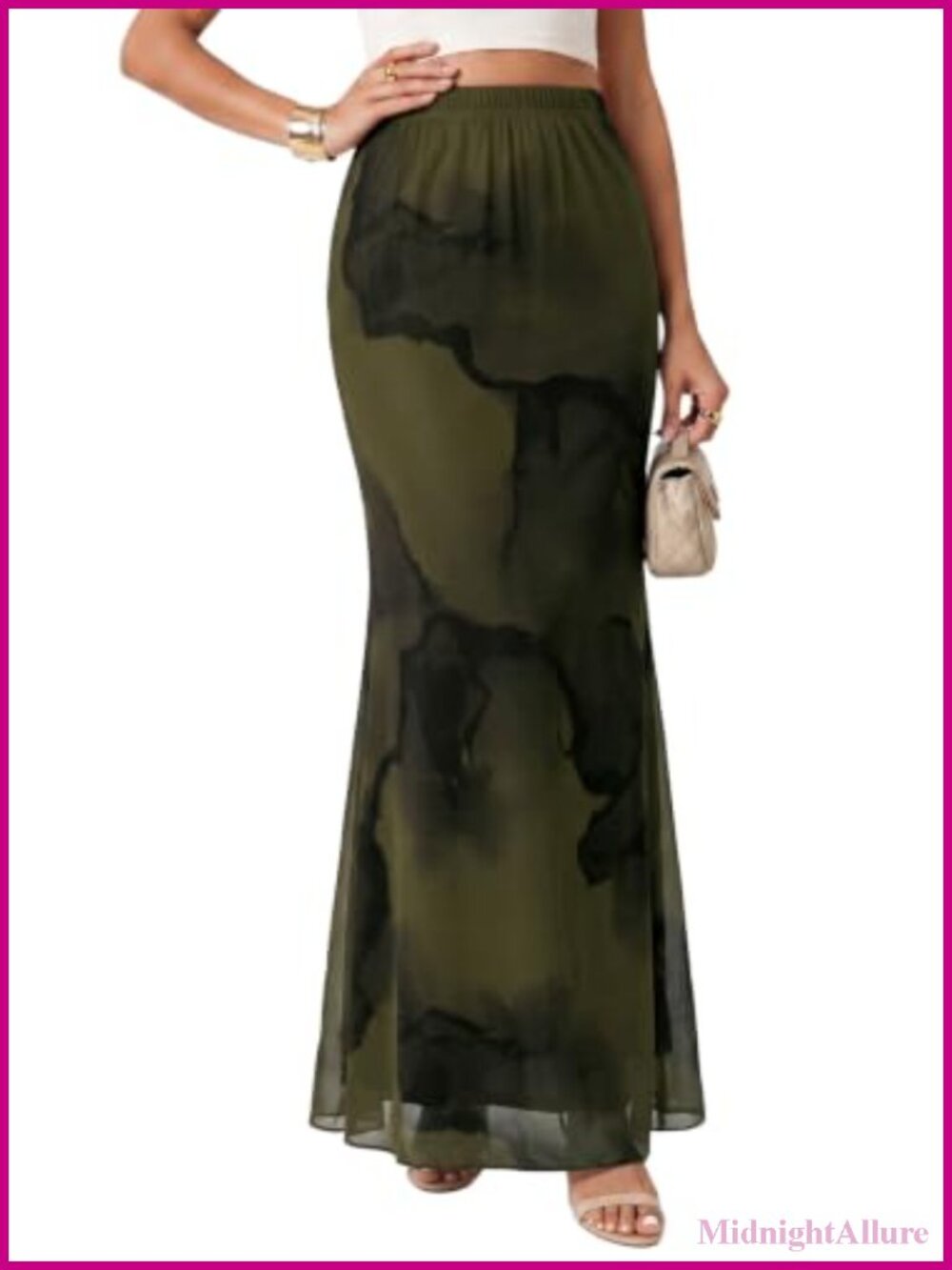 High Waist Mesh Bodycon Mermaid Long Maxi Skirt Women Night Out